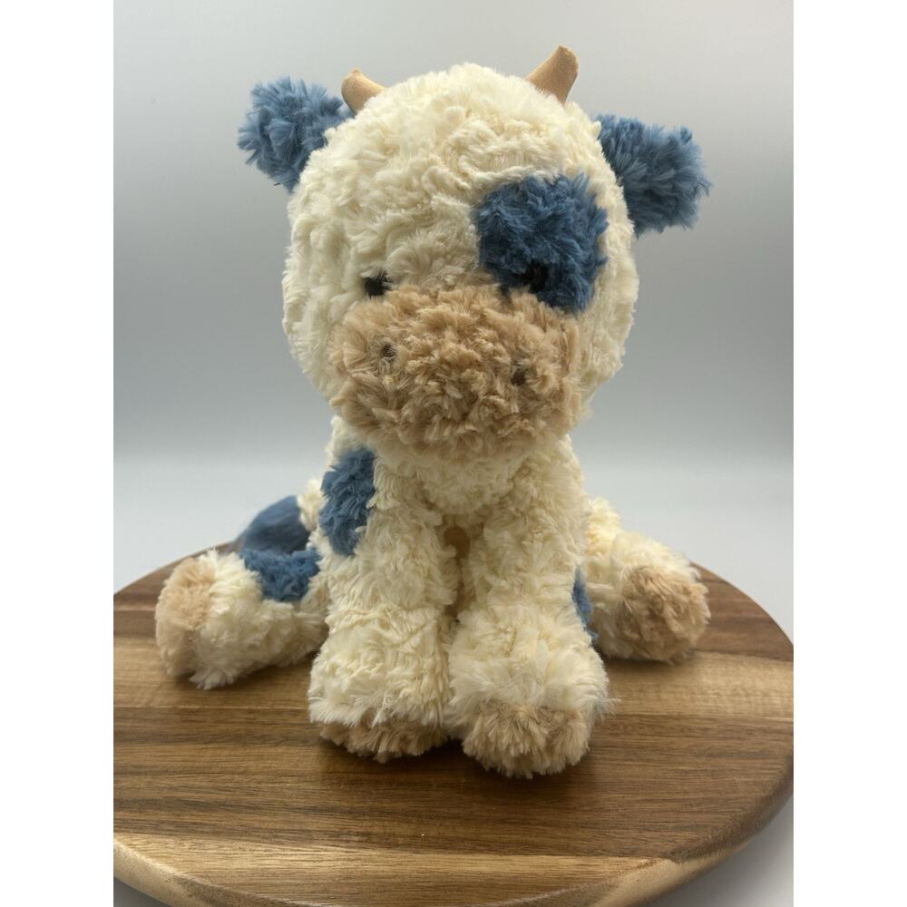 Gund Cozys Cow Plush Stuffed Animal Cream Blue 11" Lovey Toy 6064472